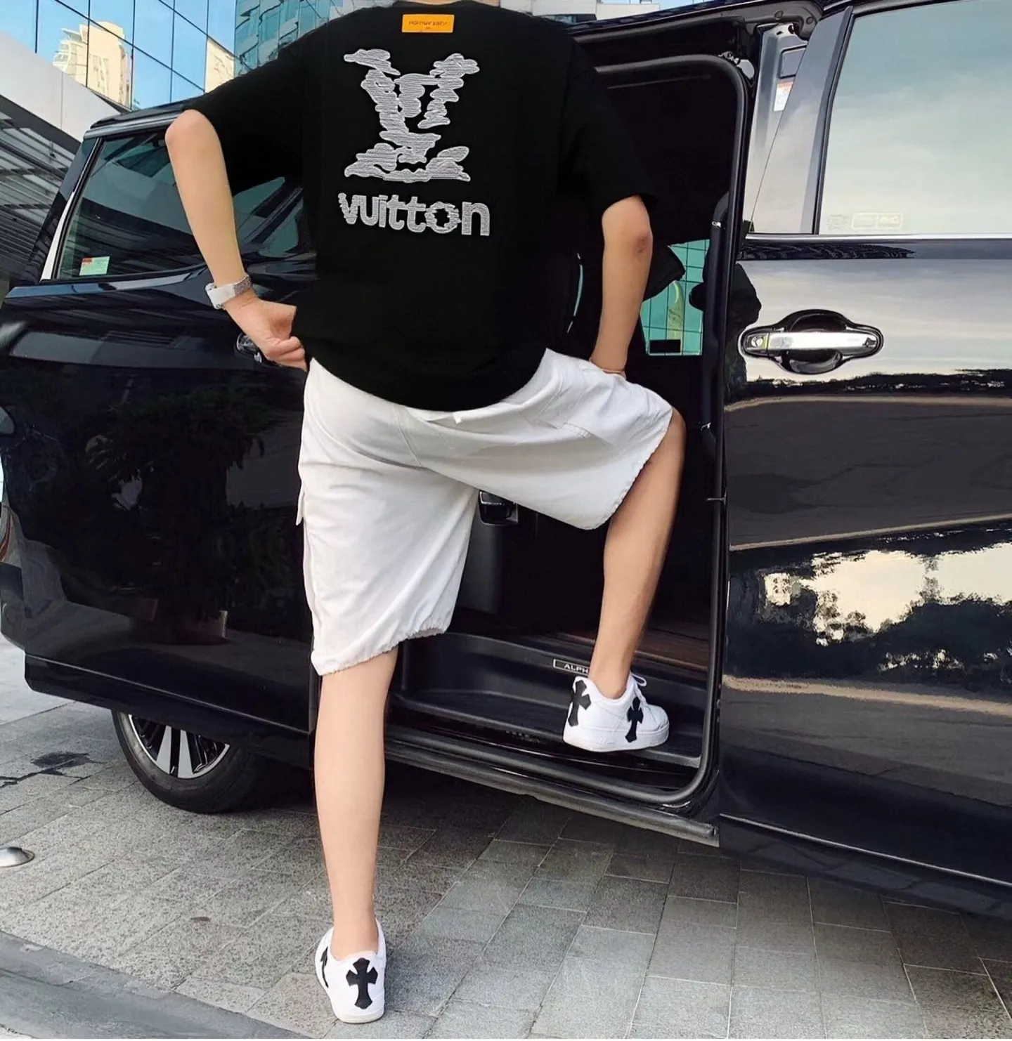Louis Vuitton/Louis Vuitton cloud letter logo short sleeves